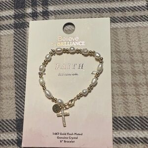 Believe by Brilliance Pearl and Gold Bracelet